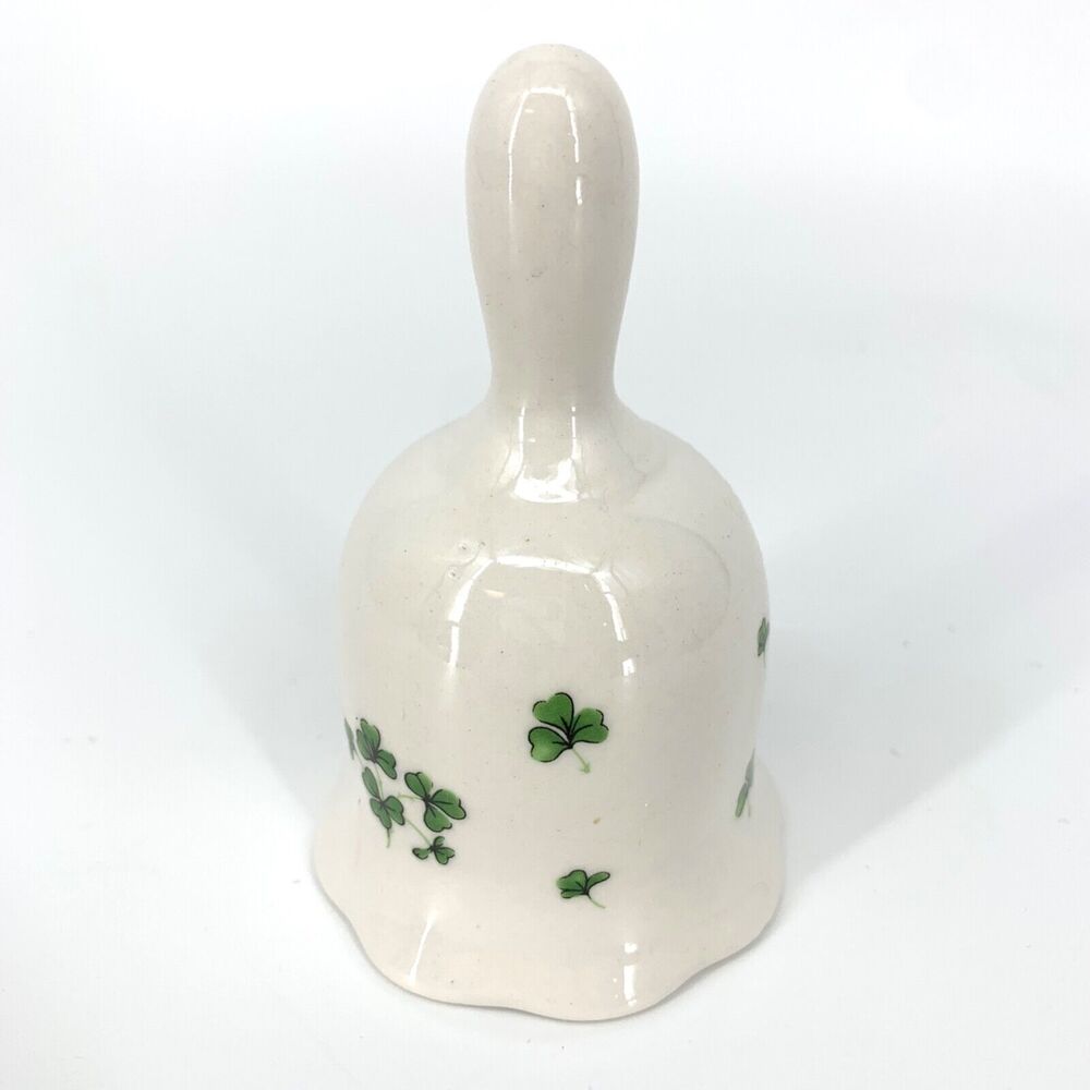 Vintage Liffey Artefacts Ireland Shamrock Pattern Ceramic Bell